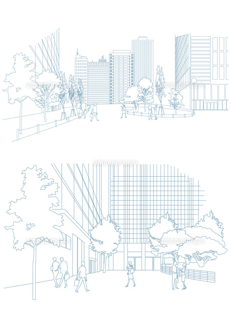 オフィス前広場の風景 の写真素材 イラスト素材 アマナイメージズ