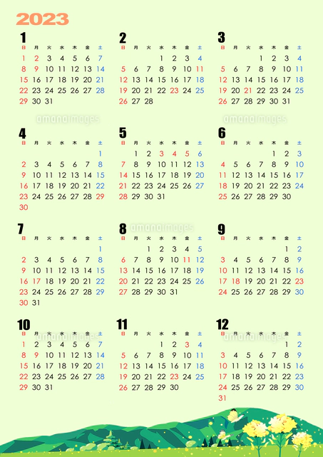23年宇宙カレンダー 12ヶ月のカレンダー一覧 の写真素材 イラスト素材 アマナイメージズ