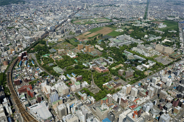 北海道大学周辺の空撮[81629000626]の写真・イラスト素材｜アマナ