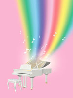 ピアノと虹の絵画 18b947dd8127df67536f0b5e231731