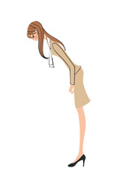 おじぎをするolの女性 の写真素材 イラスト素材 アマナイメージズ