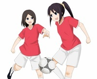試合中のサッカー部の女の子 の写真素材 イラスト素材 アマナイメージズ