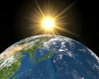 抽象画　太陽と地球 太陽と地球の絵