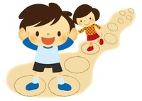 昔あそび けんけんぱ をする子ども の写真素材 イラスト素材 アマナイメージズ