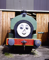 水彩画・原画・透明水彩・イギリス・湖水地方・汽関車トーマス レーティッシュ鉄道とアルプスの山々 （透明水彩風景画
