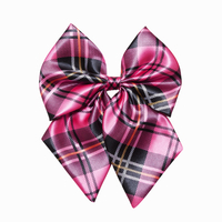 チェック柄のピンクのリボン[10610004611]の写真・イラスト素材