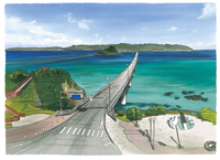 額付き油彩絵画　風景＊灯台と海　エメラルドグリーン　ハマナス　角島　絶景　夏 額付き油彩絵画 風景＊灯台と海 エメラルドグリーン ハマナス 角島