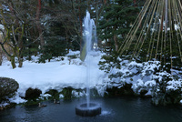 パステル画（原画）兼六園・噴水。 パステル画（原画）兼六園・噴水
