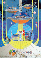 宇宙人が住みそうな円盤型のアートな宇宙都市[10913000034]の写真