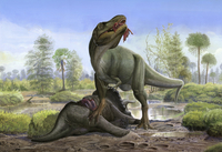 イラスト原画　獲物を狙うティラノサウルス 「暴君」 イラスト原画 獲物を狙うティラノサウルス 「暴君」 【公式通販】