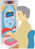 パチンコを楽しむシニア男性 の写真素材 イラスト素材 アマナイメージズ