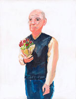 人物 花束のイラスト素材 アマナイメージズ