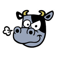 鼻息荒い牛のキャラクター の写真素材 イラスト素材 アマナイメージズ