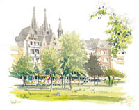 ケルン大聖堂　大型絵画　西中博 a4104c679e7e6867637b3f082f7400