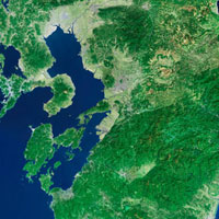 九州地方熊本県の衛星画像[02417000096]の写真・イラスト素材｜アマナ
