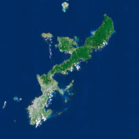九州地方沖縄県本島の衛星画像[02417000102]の写真・イラスト素材