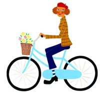 花と自転車のはり絵 花と自転車のはり絵 花を持つ春の自転車 ぬりえ - オートバイの