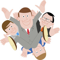 胴上げをされるサラリーマン の写真素材 イラスト素材 アマナイメージズ