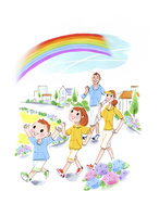 散歩 人物 イラストのイラスト素材 アマナイメージズ