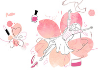 桜の花とコスメと女の子 の写真素材 イラスト素材 アマナイメージズ