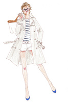 カバンを持ってポーズをとる女性 の写真素材 イラスト素材 アマナイメージズ