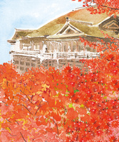 油絵 風景画 京都もみじ P10【11月】 楽天市場】安楽寺1 [ 京都の紅葉 ] ( 秋 もみじ 茅葺き 山門