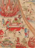 2448 仏画 「十界図 地獄絵」 工芸印刷 紙本 日本画 掛軸 おもてなし 2448 仏画 「十界図 地獄絵」 工芸印刷 紙本 日本画 掛軸 おもてなし