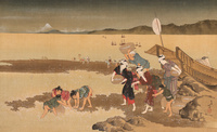 【泥絵！不忍池？】肉筆　浮世絵　風俗　幕末〜明治　日本画 メーカー直売 - 人気ランキング 泥絵！不忍池？】肉筆 浮世絵