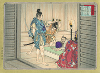 真作/栖雲/曾我兄弟の仇討ち/人物図/武者絵/掛軸/名家伝来/AK-777 20086001137.jpg