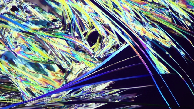 コレステロールの結晶 偏光顕微鏡撮影 15211011073 動画素材 映像素材 アマナイメージズ